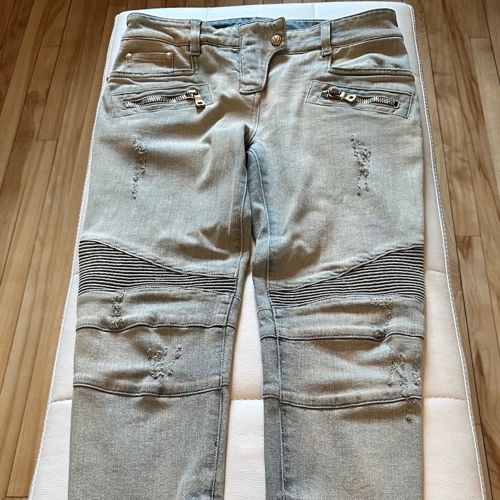 Balmain Moto Jeans Size 40